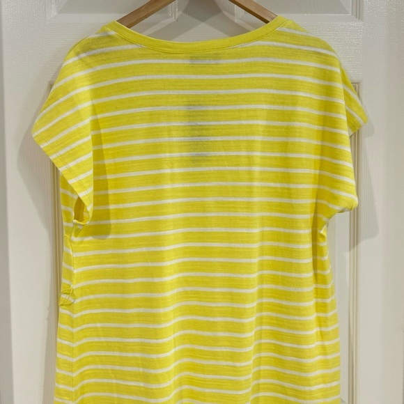 Lane Bryant Yellow Striped T Shirt Dress 14/16 NWT Cotton Short Sleeve V-Neck - Picture 12 of 16